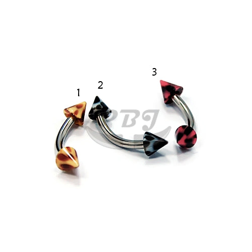 16G Leopard Acrylic Eyebrow Cone-UV