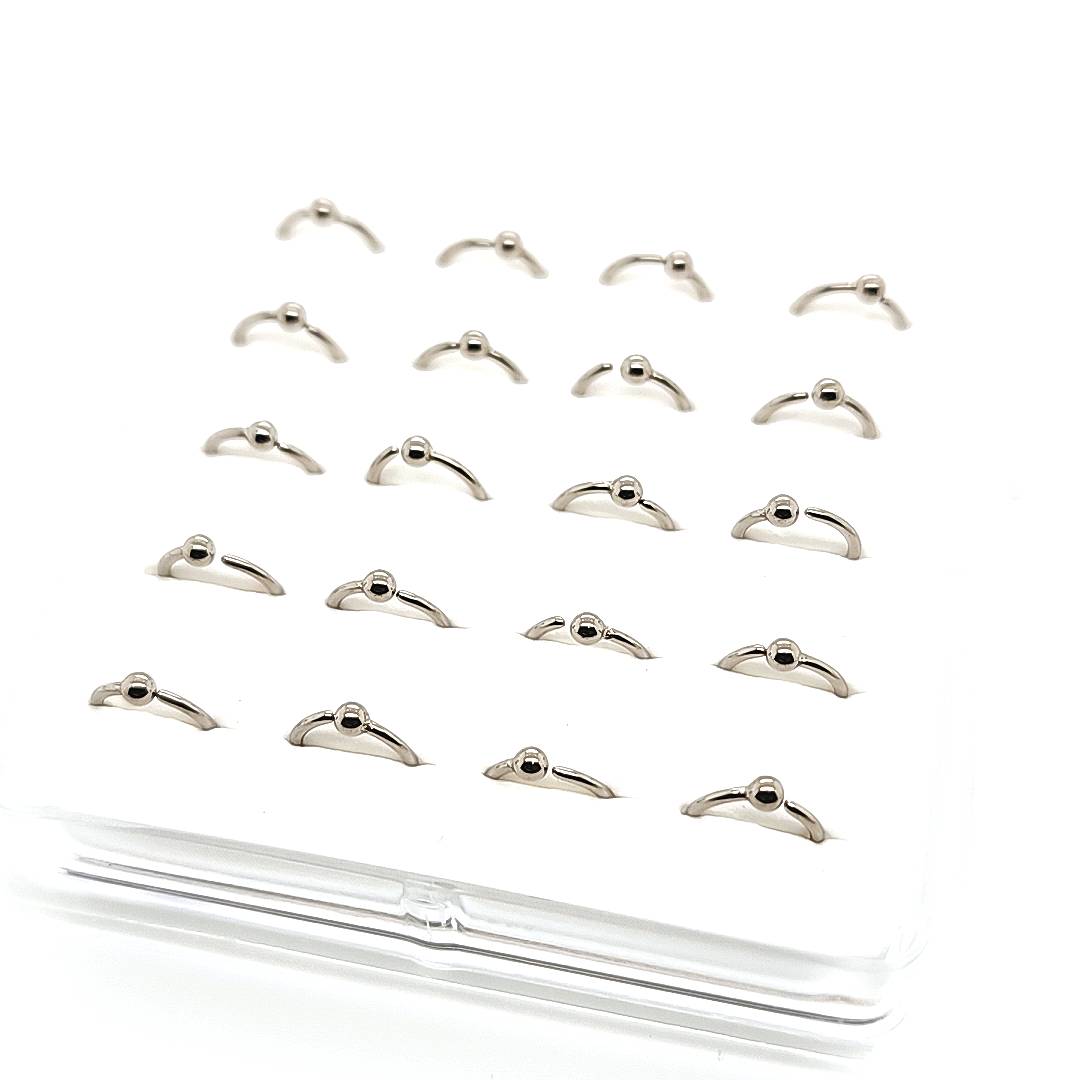 20G Ball Fixed Flexible Nose Hoop - F136 Titanium