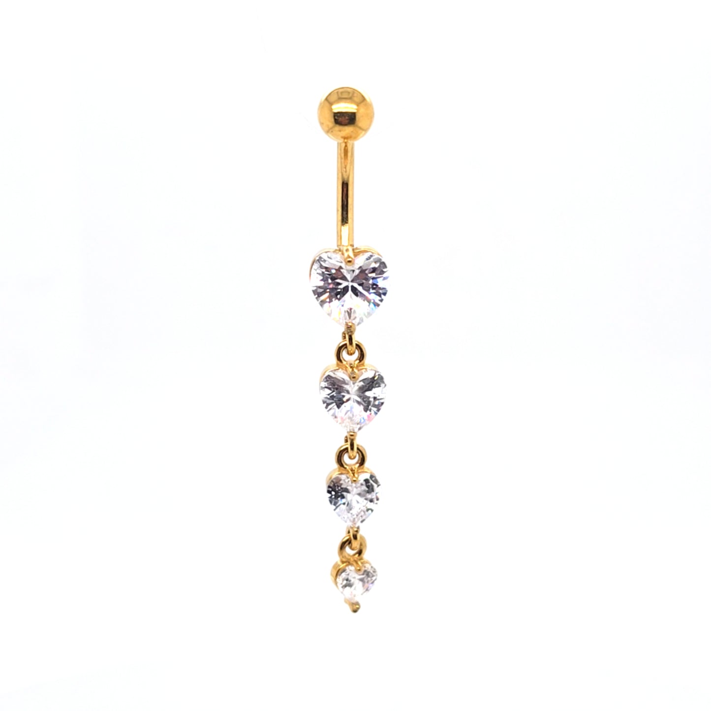 ST-004 All 316LSteel Dangle Belly - Gold Steel