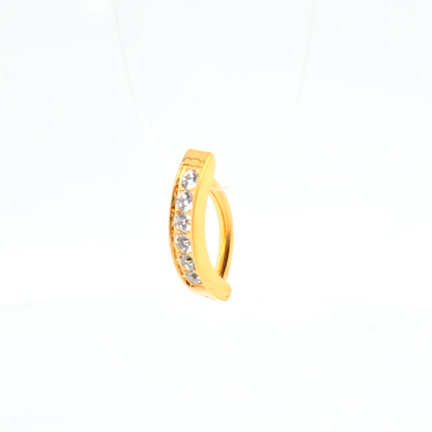 14G Belly Line CZ Set -Gold Steel
