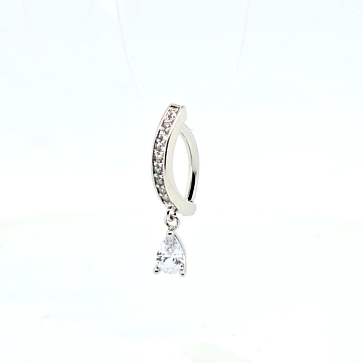 14G Belly Single Line CZ Dangle -316L S. Steel