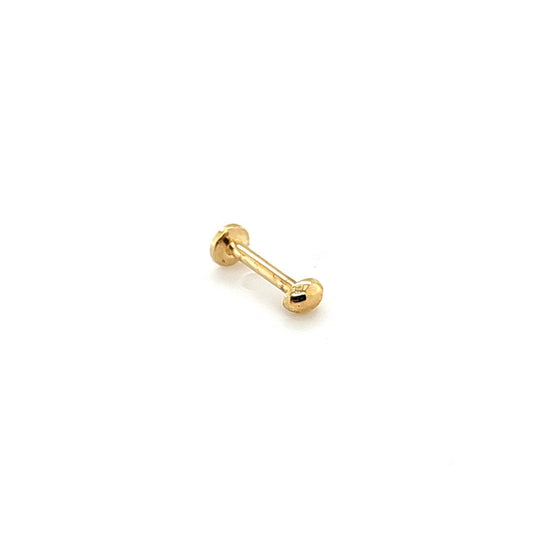 14K Gold- 18g Oval Dome Labret