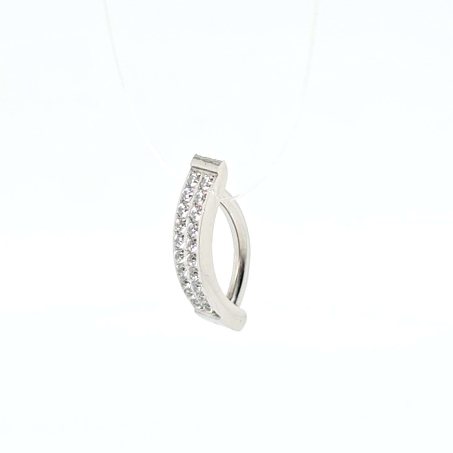 14G Belly Double Line CZ Set -316L S. Steel