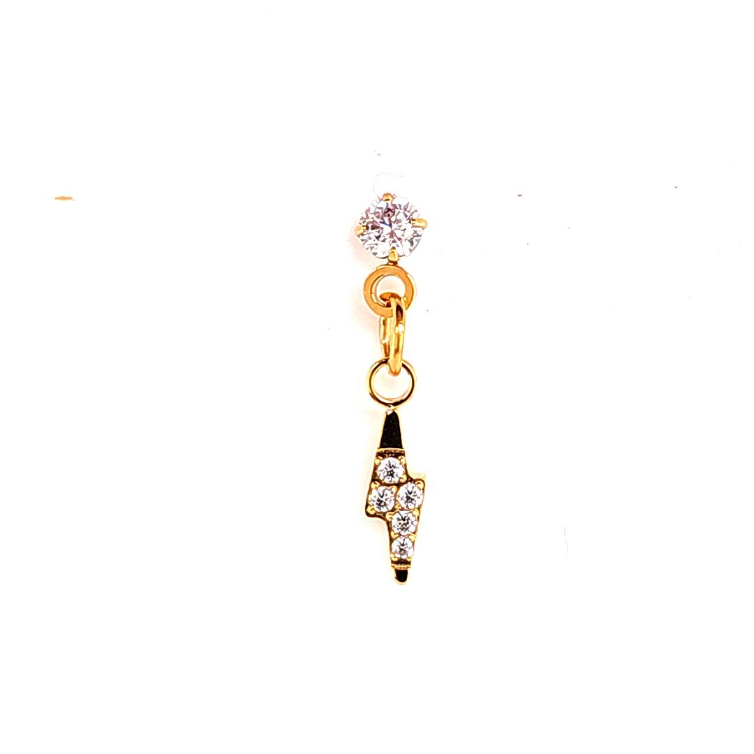 18G Labret- Lighting Bolt Dangle