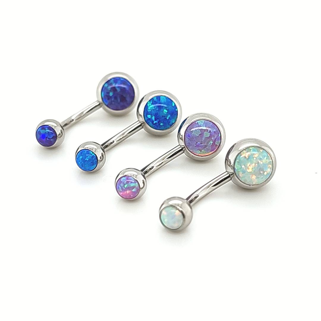 14G Opal Cabochon Ball Belly 316L Steel – Pico Body Jewelry