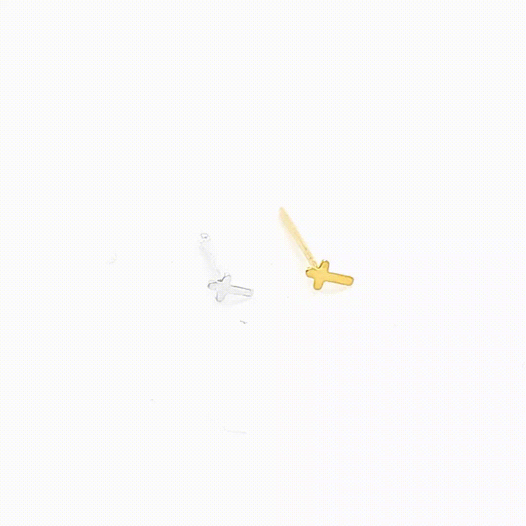 925.Sterling Silver- Plain Cross NoseStud, 20pc. Box