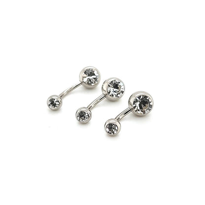 14G Clear Jeweled Belly-316L S. Steel