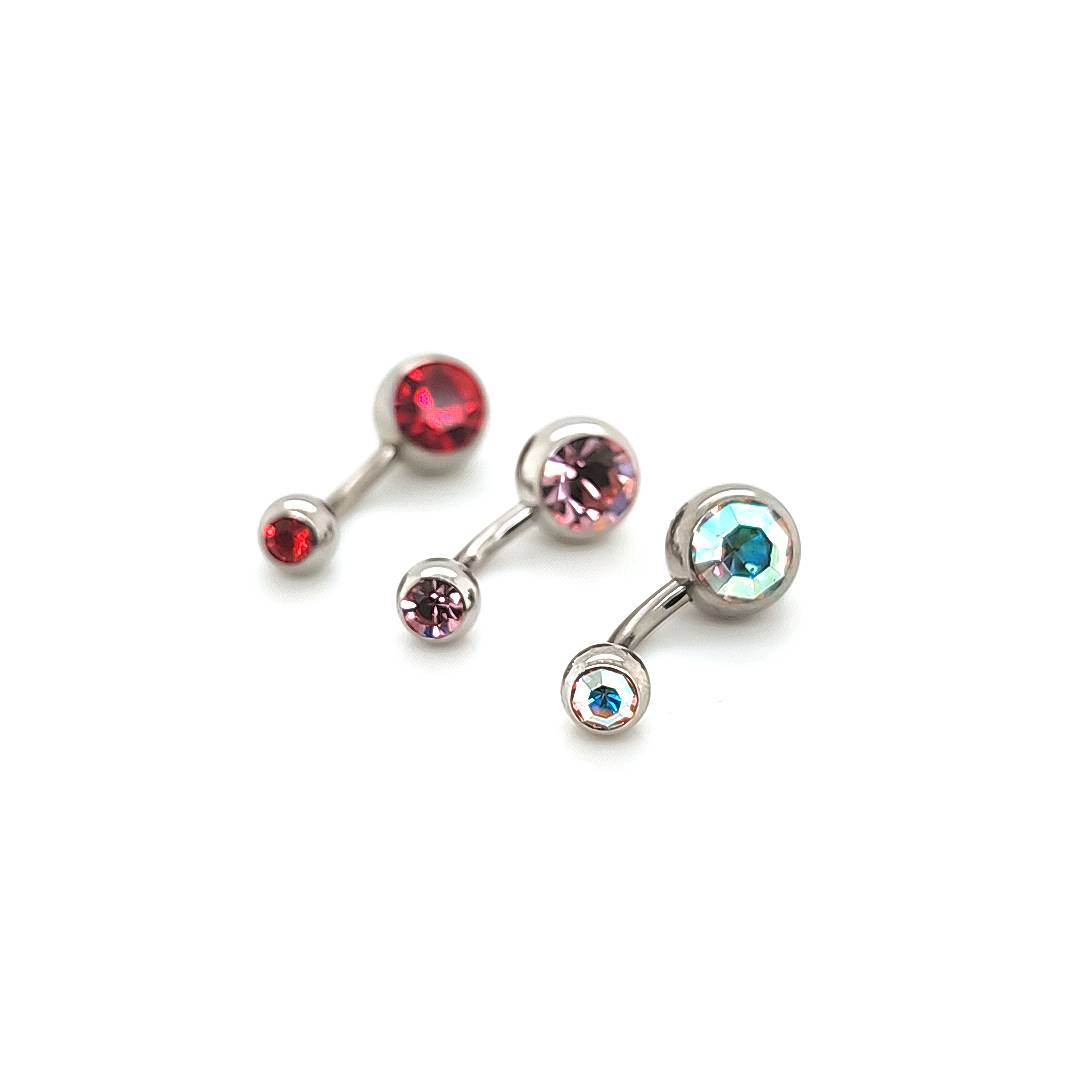 14G-5/16" Color Jeweled Belly -316L S. Steel