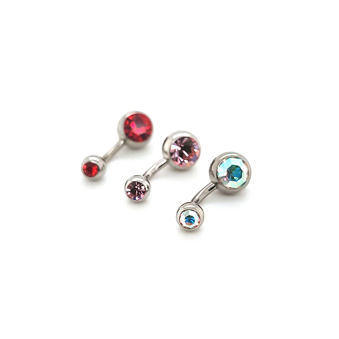 14G-5/16" Color Jeweled Belly -316L S. Steel