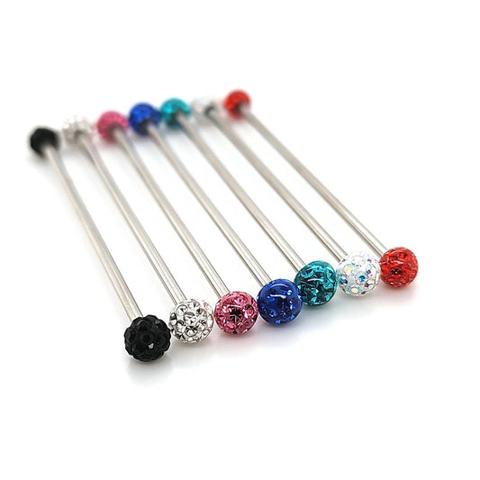14G Industrial Disco Ball Barbell- 316L S. Steel