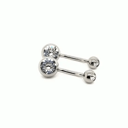 Externally Threaded Jeweled Ball Navel Ring -F136