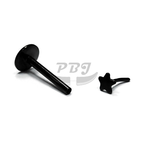 16G Push Labret, Star Monroe-Black Steel