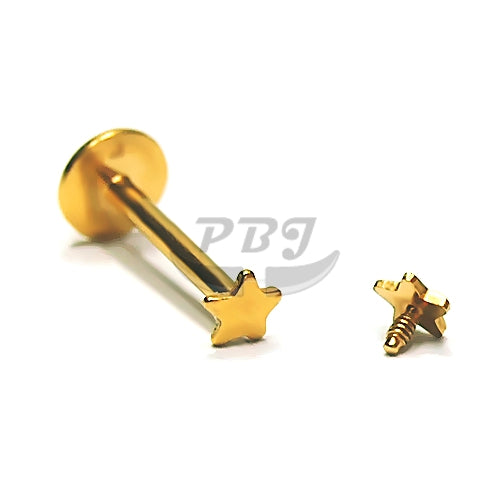 16G Labret, Star Monroe-Gold Steel