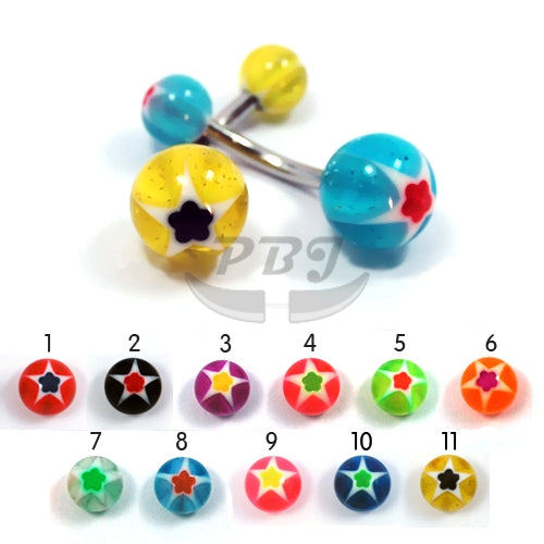 14g UV Belly- Star Glitter