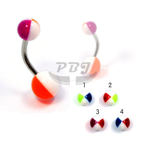 14G UV Belly- Cross Glitter