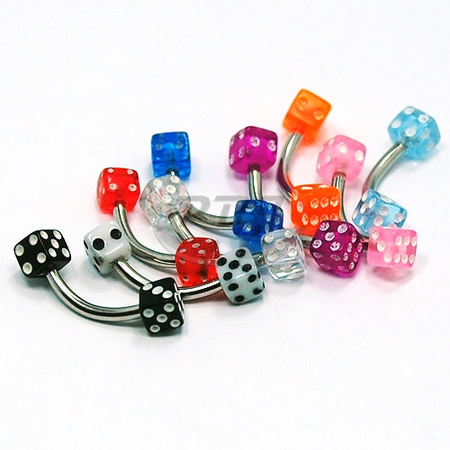 16G Acrylic Eyebrow-Dice
