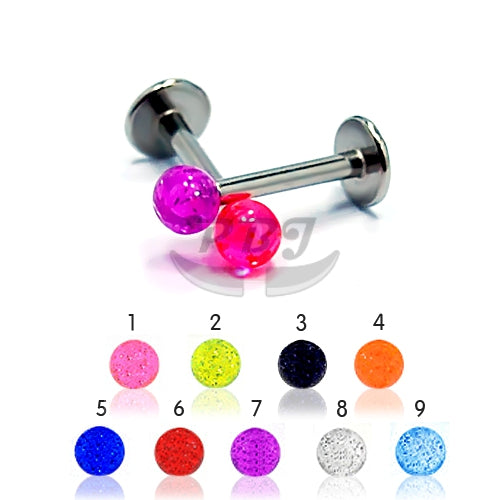 16G Acrylic Labret Ball 4mm- Glitter