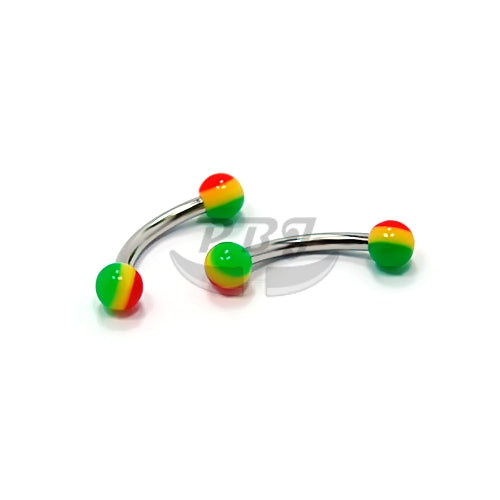 16G Acrylic Eyebrow- Rasta
