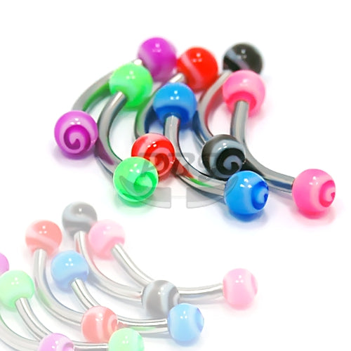 16G Acrylic Eyebrow- Swirl