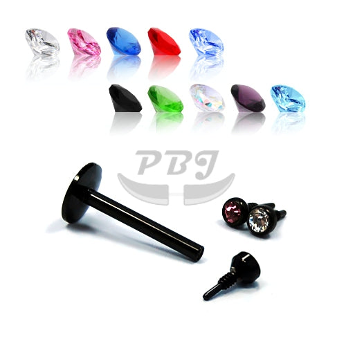 16G Labret, Monroe- Black Steel