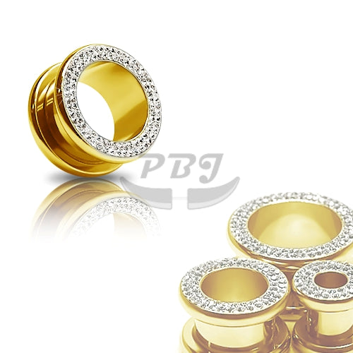 Ferido Metal Flesh Tunnel- Gold Steel