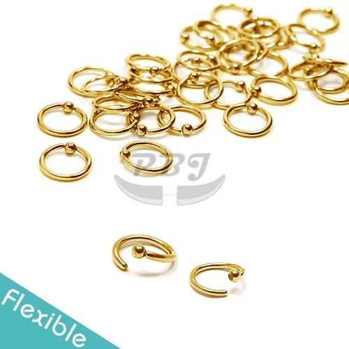 14G Ball Fixed Flexible BCR-Gold Steel