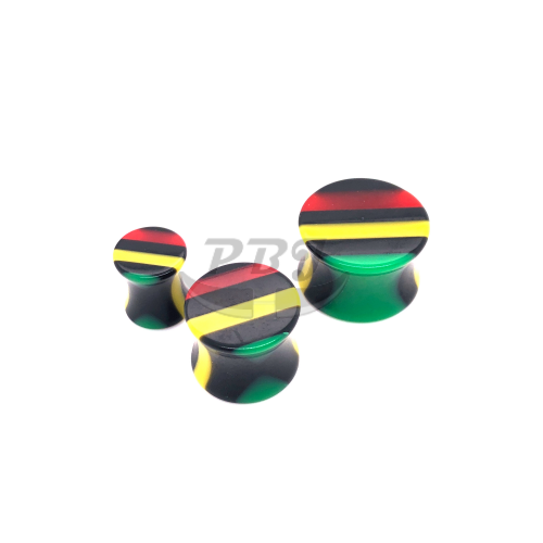 Acrylic- Double Flared Solid Plug, Jamaica