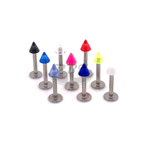 16G Acrylic Labret, Cone-UV