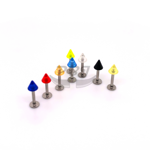 16G Acrylic Labret, Cone 4mm-UV