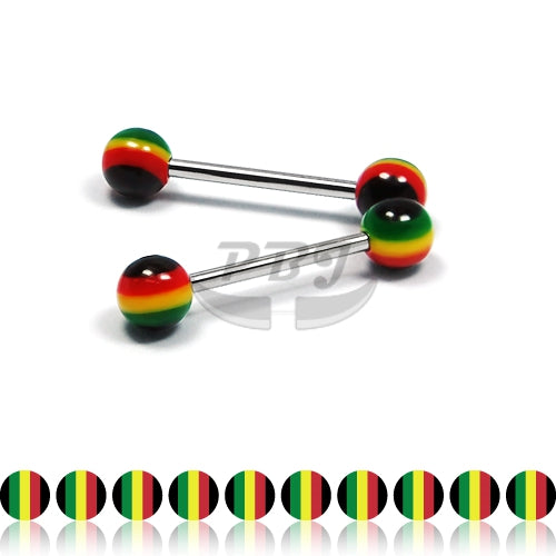 14G Acrylic Barbell-Jamaica