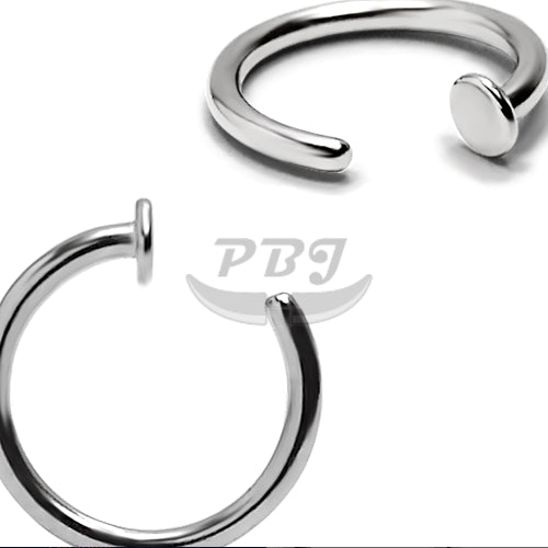 20G Hoop w/Stopper, Flexible- 316L S. Steel