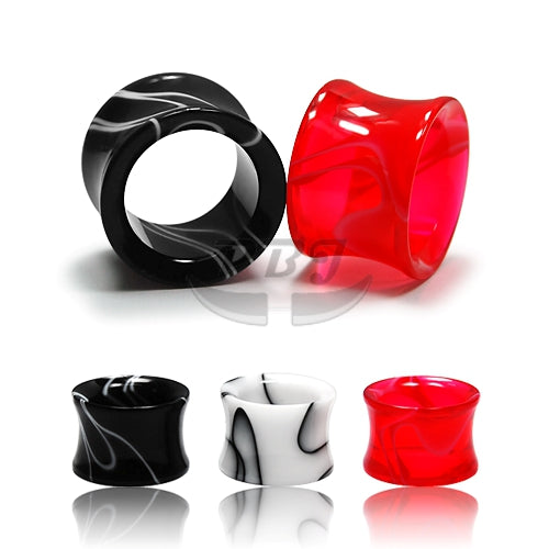 Acrylic-Hollow Double Flare Plug, Marble