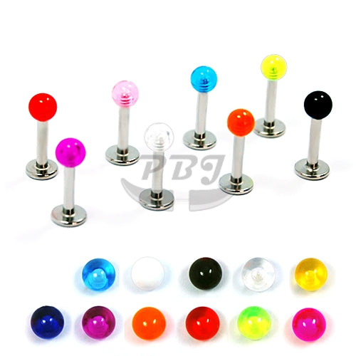 16G Acrylic Labret, Ball 4mm- UV
