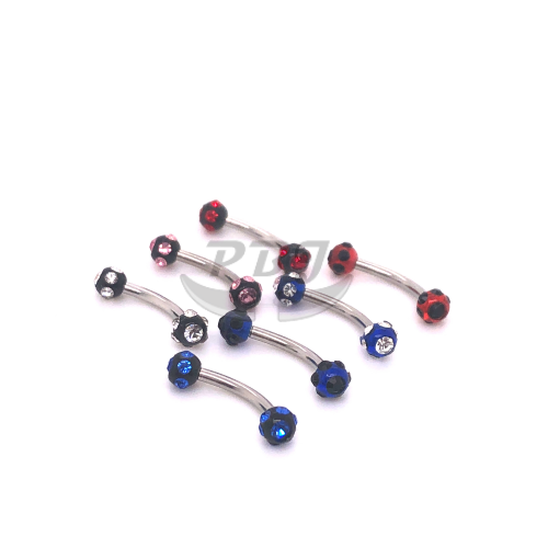 16G Acrylic Eyebrow-Multi Stone