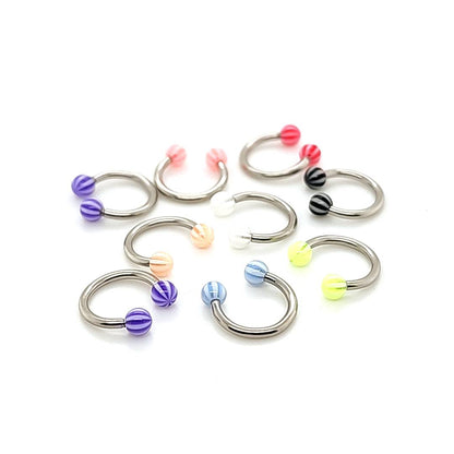 16G Acrylic CBB Horseshoe- Beach Ball