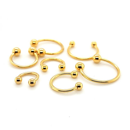 14K Gold- 16G CBB Horseshoe