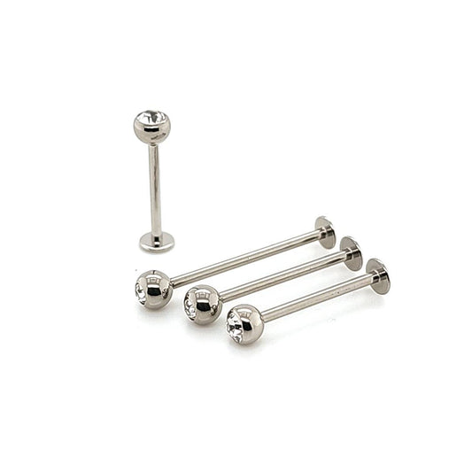 14G Labret, Long Post Stone Ball-316L S. Steel
