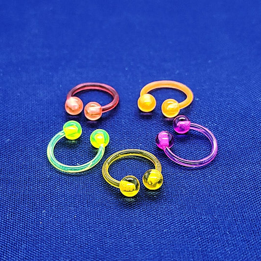 16G Acrylic 3/8" CBB Horseshoe-All UV  4mm