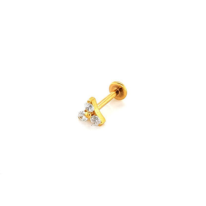 18g/16g Labret- Casting Trintiy CZ- Gold Steel