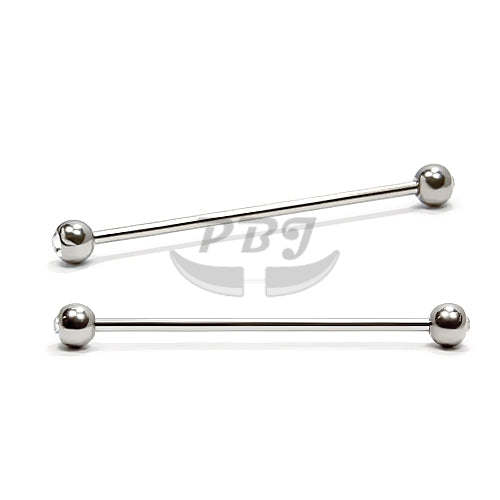 14G Industrial Jeweled Barbell-316L S. Steel