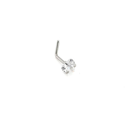 20G  L Shape Heart CZ Set -316L S. Steel