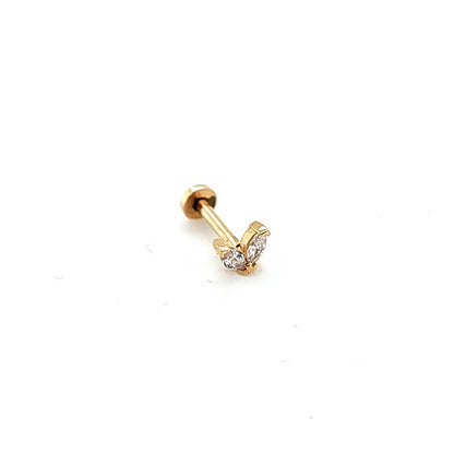 14K Gold- 18g 2 Marquise Labret