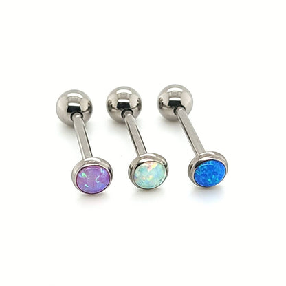 Opal Internally Threaded Barbell-F136 Eli Titanium