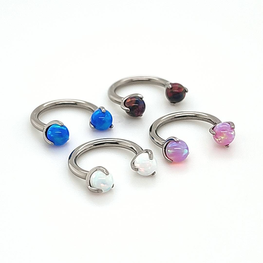 Opal Internally Threaded Claw Set Horseshoe 16g-F136 Eli Titanium ...