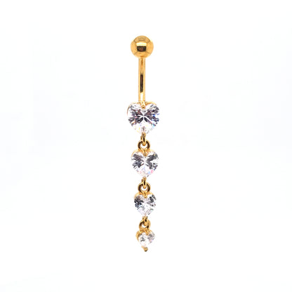 ST-004 All 316LSteel Dangle Belly - Gold Steel