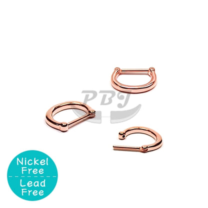 D Shape Septum Design - Rose Gold Steel