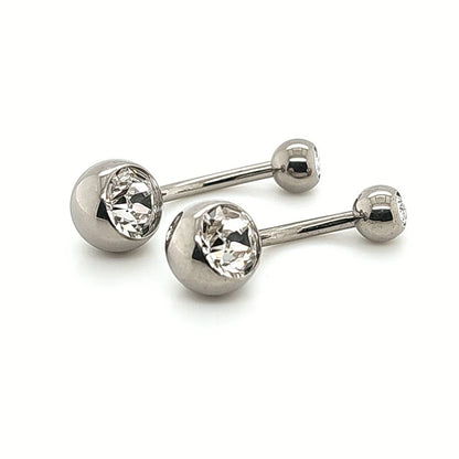 Externally Threaded Jeweled Ball Navel Ring -F136 – Pico Body Jewelry
