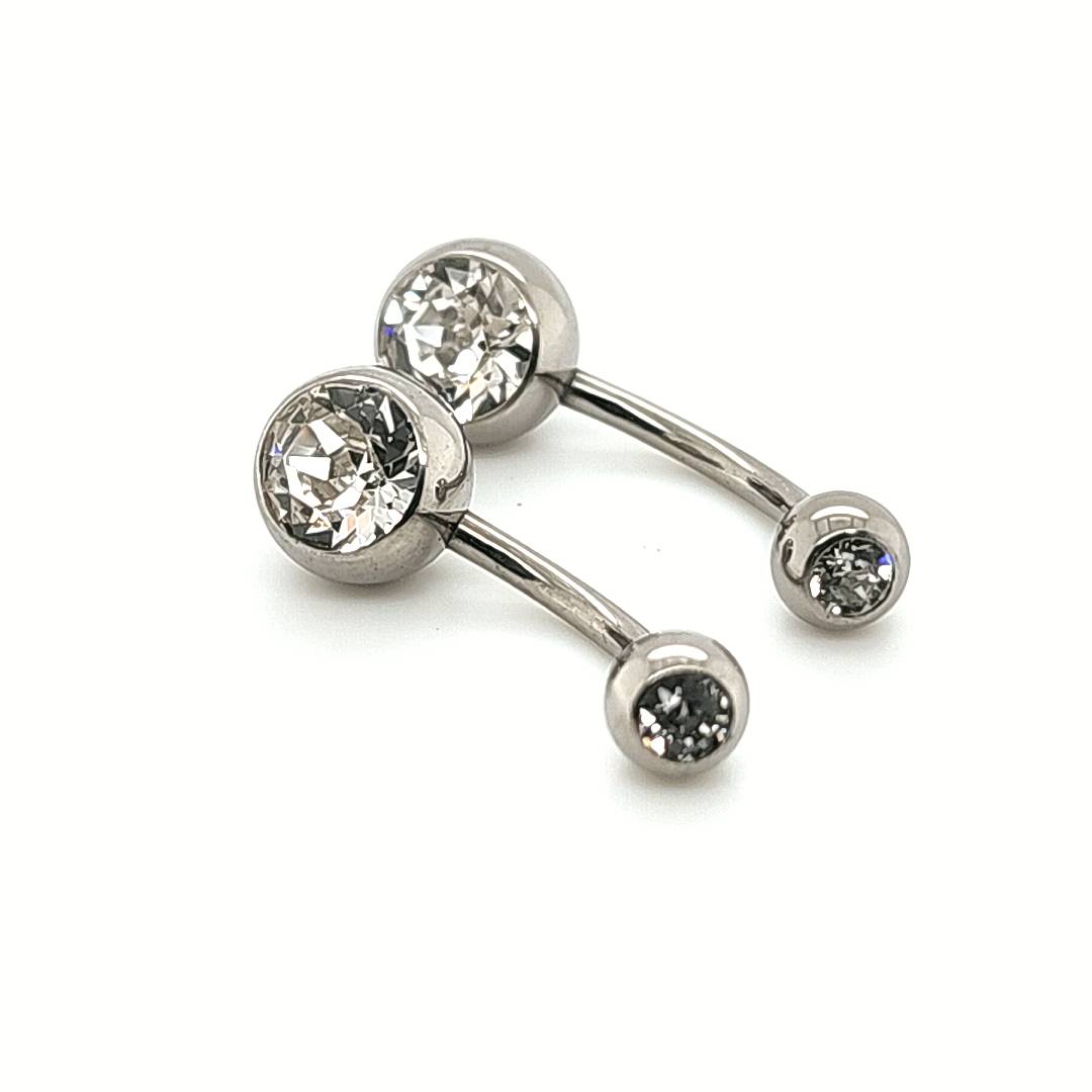 Externally Threaded Jeweled Ball Navel Ring -F136 – Pico Body Jewelry