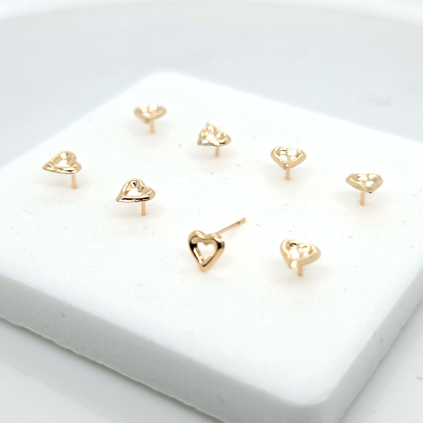 14K Gold- 22G Heart 2 Nose Stud