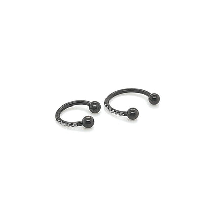 16G CBB Horseshoe, Side CZ-Black Steel